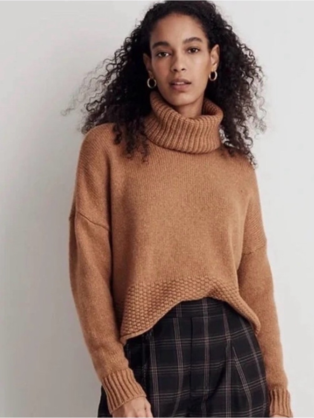 Madewell Sadler Boxy Merino Wool Blend Turtleneck Sweater